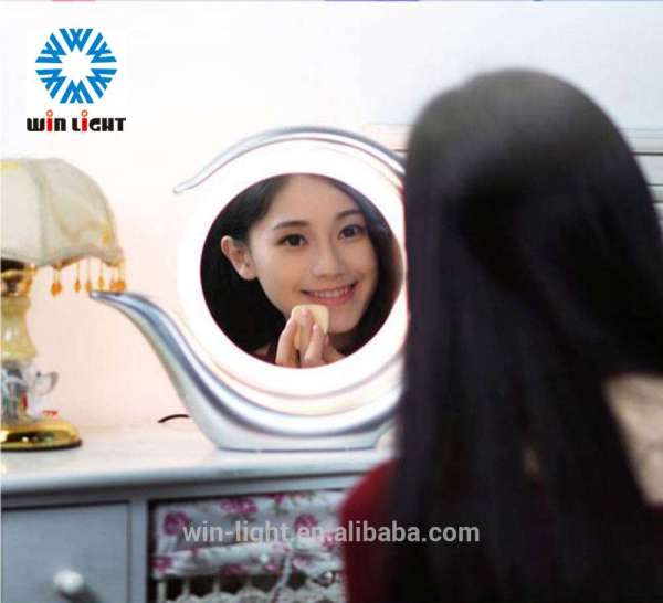 China supplier bed and table colorful led cosmetic mirror